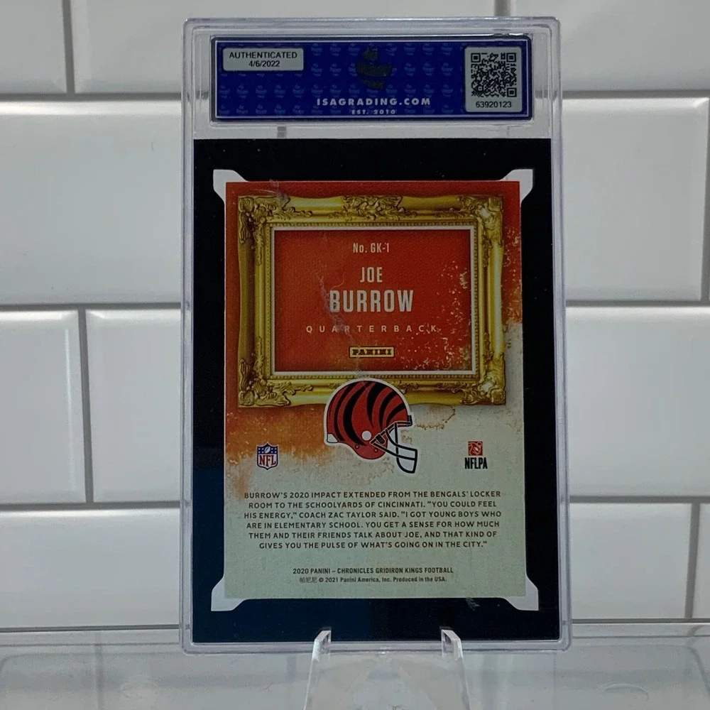 Panini Joe Burrow Chronicles Gridiron Kings Rookie Card GK-1 Gem Mint 10